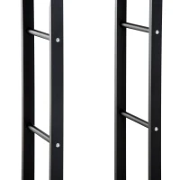 HOMCOM Kaminholzregal Metall 60 x 25 x 100 cm Brennholzregal Stapelhilfe Stahlrahmen bis 100kg Kaminholzunterstand Outdoor Holzregal Feuerholzregal für Garten Terrasse Außen Schwarz(m-9)
