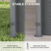 Outsunny 3 x 3 m Solar LED Metal Gazebo - Dark Grey(m-7)