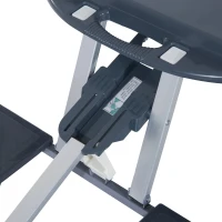 Outsunny Mesa Maleta de Camping Plegable Portátil 4 Asientos y Agujero Sombrilla Estructura Aluminio Playa Picnic 136x84,5x66 cm (Gris)(m-9)