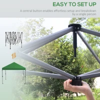 Outsunny 3 x 3m Pop-Up Gazebo, with Accessories - Green(m-4)