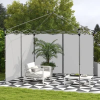 Outsunny Set of Two 3 x 3(m) Replacement Zipped Gazebo Walls - Grey(m-2)