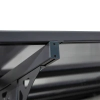 Outsunny Pergola adossée aluminium 4,5 x 3 m pergola jardin extérieur avec toit en polycarbonate résistant UV, gouttière intégrée, tonnelle de jardin pour terrasse patio véranda, gris(m-7)