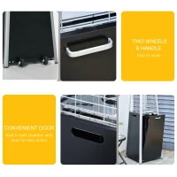 Outsunny 11.2KW Outdoor Patio Gas Heater Freestanding Pyramid Propane Heater Garden Tower Heater with Wheels, Dust Cover, Regulator and Hose, Black, 50 x 50 x 190cm(m-5)