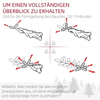 HOMCOM Weihnachtsbaum, naturgetreue Erscheinung, integrierte LEDs, dimmbar, 8 Modi, 45 x 90 cm, Grün(m-8)