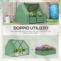 Outsunny Letto per Orto con Serra da Giardino, Acciaio con Copertura PE, Finestra Avvolgibile, 127x95x92cm(m-7)