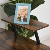 HOMCOM Scrivania Angolare Reversibile per Computer e PC in Stile Industriale, per Ufficio o Camera, in Legno 155x115x91.5cm(m-9)