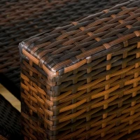 Outsunny Canapé lit de jardin 3 places inclinable latéralement matelas et coussins inclus résine tressée imitation rotin chocolat(m-8)