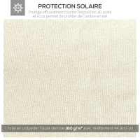 Outsunny Toile de rechange pour pavillon tonnelle tente toit de remplacement gazebo de jardin polyester 180 g/m² 3 x 3 m crème(m-4)