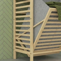 HOMCOM Colonna Bagno con 3 Ripiani in Legno di Bambù e Cesto Portabiancheria in Tessuto, 44x33x160cm(m-9)