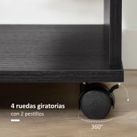 HOMCOM Armario Ropero con Ruedas Barra y Estantes para tener Ropa Colgada y Doblada 80x40x128 cm Negro(m-5)