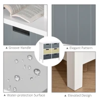 HOMCOM 6 Drawer Storage Tower, Dresser Chest with Wood Top, Organiser Unit for Closets Bedroom Nursery Room Hallway(m-4)