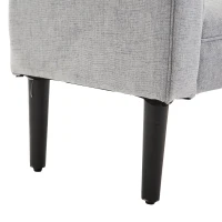 HOMCOM Polsterbank Sitzbank Lounge Sitzhocker Flurbank Bettbank elegant mit gerollten Seiten Leinenstoff Schaumstoff Polyester Hellgrau 132 x 45,5 x 58 cm(m-9)