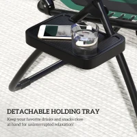 Outsunny Zero Gravity Lounger Chair, Folding Reclining Patio Chair with Shade Cover, Padded Seat, Cup Holder, Soft Cushion and Headrest for Poolside, Camping, Green(m-8)