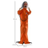 HOMCOM Gefangenen-Geist, Helloweendeko, gruselige Laute, rote Augen, beweglich, Orange(m-3)
