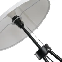 HOMCOM Stehlampe Stehleuchte Standleuchte E27, Stahl+Polyester, 37x37x152cm (Schwarz+Weiß)(m-8)