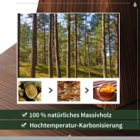 Outsunny Kaskadenbrunnen 2-stufig Gartenbrunnen Zierbrunnen Zimmerbrunnen Wasserspiel Wasserfall Wasserpumpe Tannenholz Dunkelbraun 44,5 x 44,5 x 58,5 cm(m-4)