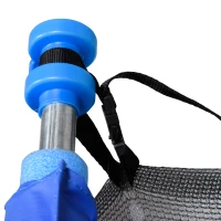 HOMCOM Trampoline rond Ø 366 cm avec filet de protection, capacité 150 kg pour adultes et enfants - bleu et noir(m-8)