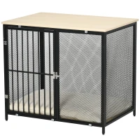 PawHut Dog Cage Side Table, with Cushion, for Small and Medium Dogs(m-11)