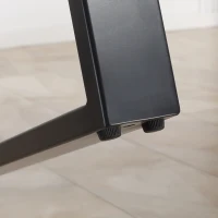 HOMCOM Mesa de Comedor Estilo Industrial con Encimera de Madera y Patas de Acero para hasta 6 Personas 160x85x75 cm Gris(m-7)