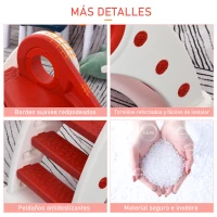 HOMCOM Tobogán Infantil de 18-36 Meses Tobogán para Niños Plegable con Escaleras Rampa Larga para Jardín Parque Interiores 120x50x56 cm Rojo(m-7)