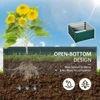 Outsunny Set of Two 60 x 60cm Steel Planter Boxes - Green(m-6)