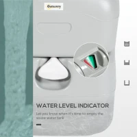 Outsunny Portable Toilet for Adults, 22L Camping Toilet with Seat, Lid and Anti-Leak Handle Pump, Outdoor Travel Toilet with Detachable Tanks for Camping, Boating, Hiking, Travel, RV, Grey(m-5)