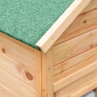 PawHut Gabbia per Conigli in Legno con Recinto e Rampa, Conigliera da Esterno Casetta per Porcellino d'India con Tetto Impermeabile, 158x65x120cm(m-9)