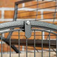 PawHut Jaula de Pájaros Metálica con Soporte con Ruedas 2 Puertas Perchas y Rejilla Deslizable 80x76,5x168cm Gris Oscuro(m-8)