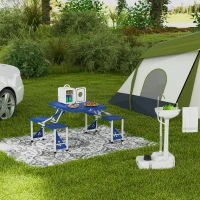 Outsunny Tavolino da campeggio con 4 Sedie Richiudibile a Valigetta in Alluminio(m-9)