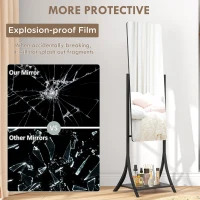 HOMCOM Free Standing Dressing Mirror, Full Length Mirror with Adjustable Angle, Storage Shelf for Living Room, Bedroom, Hallway(m-6)