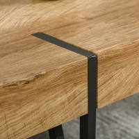 HOMCOM Table Basse rectangulaire Style Industriel piètement épingle métal Noir Plateau Aspect Ancien bastaing Bois(m-8)