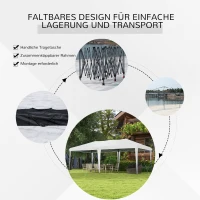 Outsunny Faltpavillon Gartenzelt Partyzelt,  faltbar, wetterbeständig, 5,9 m x 2,95 m x 2, m, Weiß(m-6)