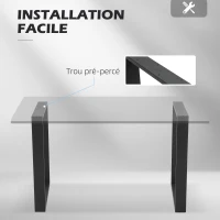 HOMCOM Lot de 4 pieds rectangulaires en acier noir pour table - hauteur 72 cm - design contemporain(m-4)