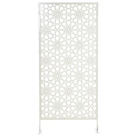 Outsunny Biombo Separador de Ambientes con Diseño de Copo de Nieve Biombo para Exterior Jardín Patio Terraza 92x45x198 cm Blanco(m-7)