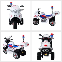 HOMCOM Moto Elettrica per Bambini da 3-5 Anni Motorino Elettrico Giocattolo 3 Ruote con Musica, Velocità 3KM/h, Luci 112×51×72.5cm(m-8)