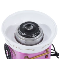HOMCOM Zuckerwattemaschine Zuckerwattegerät 450-550 W Zuckerwatte 2 Heizröhren mit 10 Stäbchen Edelstahl Alu (Modell 2/Pink)(m-8)
