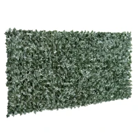 Outsunny 1-Piece Artificial Leaf Hedge Screen Privacy Fence Panel for Garden Outdoor Indoor Decor, Dark Green, 3M x 1.5M(m-11)