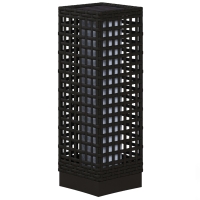 Outsunny Außenleuchte mit Solarmodul, Einschaltautomatik, 8 h Betriebszeit, Rattanoptik, Stahl, 15,5 x 15,5 x 46 cm, Schwarz