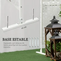 Outsunny Biombo Separador de Ambientes con Diseño de Copo de Nieve Biombo para Exterior Jardín Patio Terraza 92x45x198 cm Blanco(m-5)