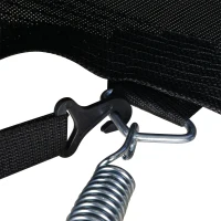 HOMCOM Trampolino Elastico da Esterno, Tappeto Elastico per Bambini e Adulti da Giardino con Rete di Sicurezza e Bordo Imbottito, Giochi da Giardino e Casa, Ø366x269cm, Blu e Nero(m-9)