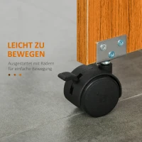 HOMCOM Klapptisch Mobiler Tisch mit klappbarer Arbeitsplatte Esstisch Beistelltisch mit Rollen Schreibtisch Holz Weiß Schreibtisch  Esszimmertische(m-7)