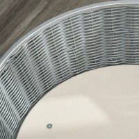 PawHut Panier pour chats surelevé canapé pour animaux en résine tressée imitation rotin lit sur pieds style cosy chic grand confort coussin moelleux lavable intégré 60 x 60 x 23,5 cm gris(m-9)