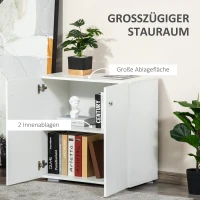 HOMCOM Aufbewahrungsschrank Mehrzweckschrank Kleiderschrank Wäscheschrank Kommode mit Fächer Türen Spanplatte Weiß 70 x 39 x 70 cm(m-4)