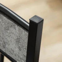 HOMCOM Five-Piece Marble Effect Dining Table Set - Grey/Black(m-8)