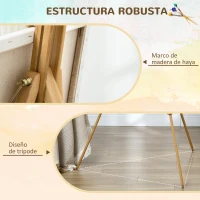 Vinsetto Caballete de Pintura Plegable Caballete para Pintar con Altura Ajustable y Trípode de Madera de Haya 93x84x183cm Natural(m-5)