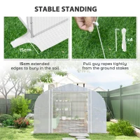 Outsunny 19.5 x 9.8ft Tunnel Greenhouse, with Accessories - White(m-7)