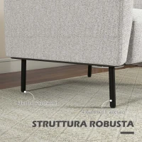 HOMCOM Poltrona d'arredo in Tessuto Effetto Lino Traspirante e Gambe in Acciaio, 79x76x65 cm, Grigio(m-5)