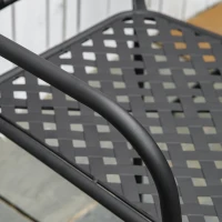 Outsunny Lot de 2 chaises de jardin en métal époxy façon fer forgé avec mosaïque - accoudoirs(m-9)