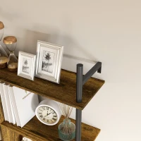 HOMCOM Three-Tier Floating Shelf - Brown/Black(m-8)