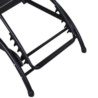 Outsunny Bain de Soleil transat Chaise Longue Fauteuil relax Jardin Design Contemporain inclinable Multi-Positions Repose-Pied réglable tétière icluse alu textilène Noir(m-8)